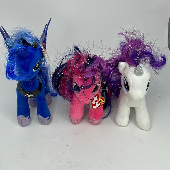 3 TY Beanie Babies My Little Pony Plush - Picture 1 of 17
